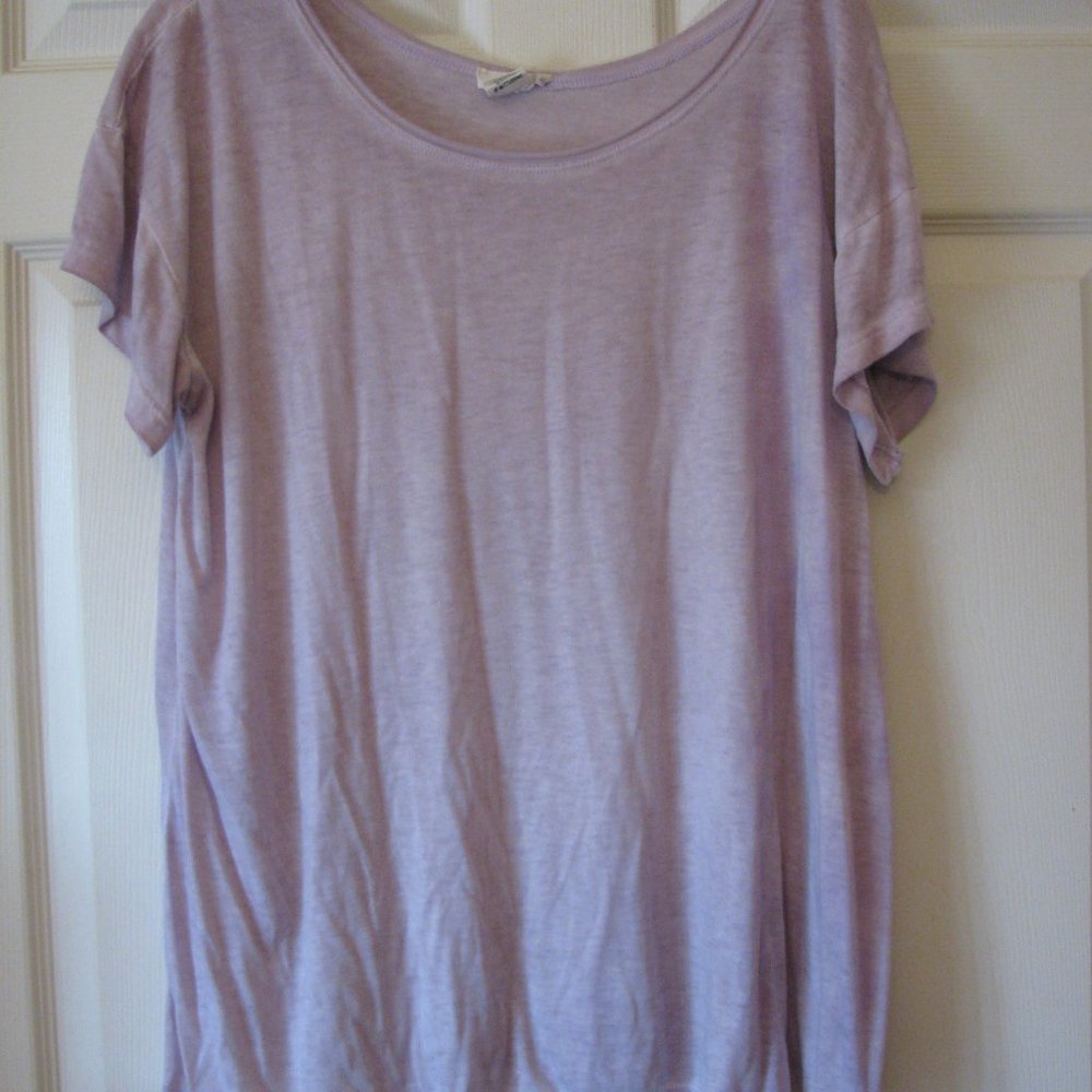 * M Rena Lavender Purple Blouse Fits Large Exc Condition Short Sleeve